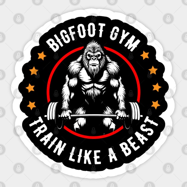 Bigfoot Gym - Train Like a Beast Sticker by Otaku Vibes
